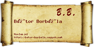 Bátor Borbála névjegykártya