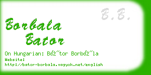 borbala bator business card